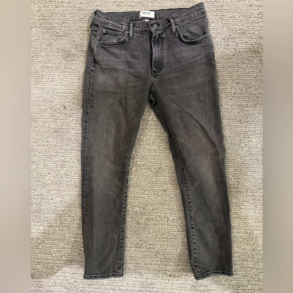 AGOLDE Toni Mid Rise Slim Straight Jeans 28 Gray Organic Cotton